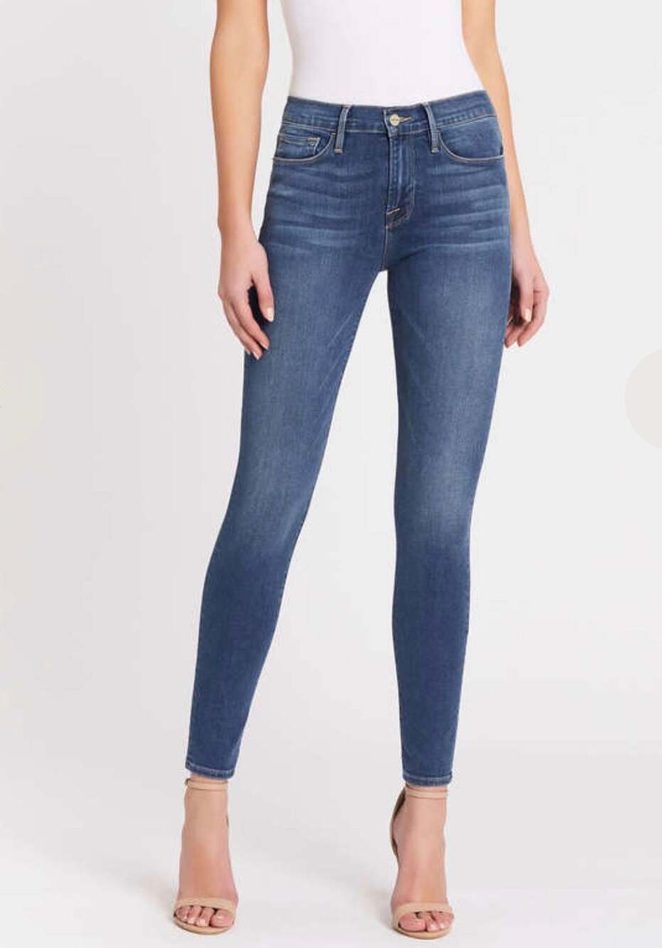 FRAME Le High Skinny Jeans in Harvard Wash